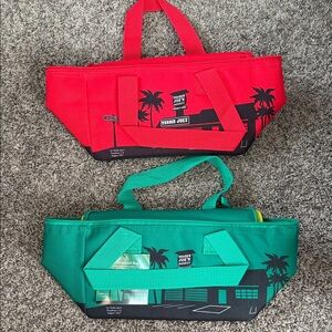 Trader Joe's Red and Green Insulated Tote Bags